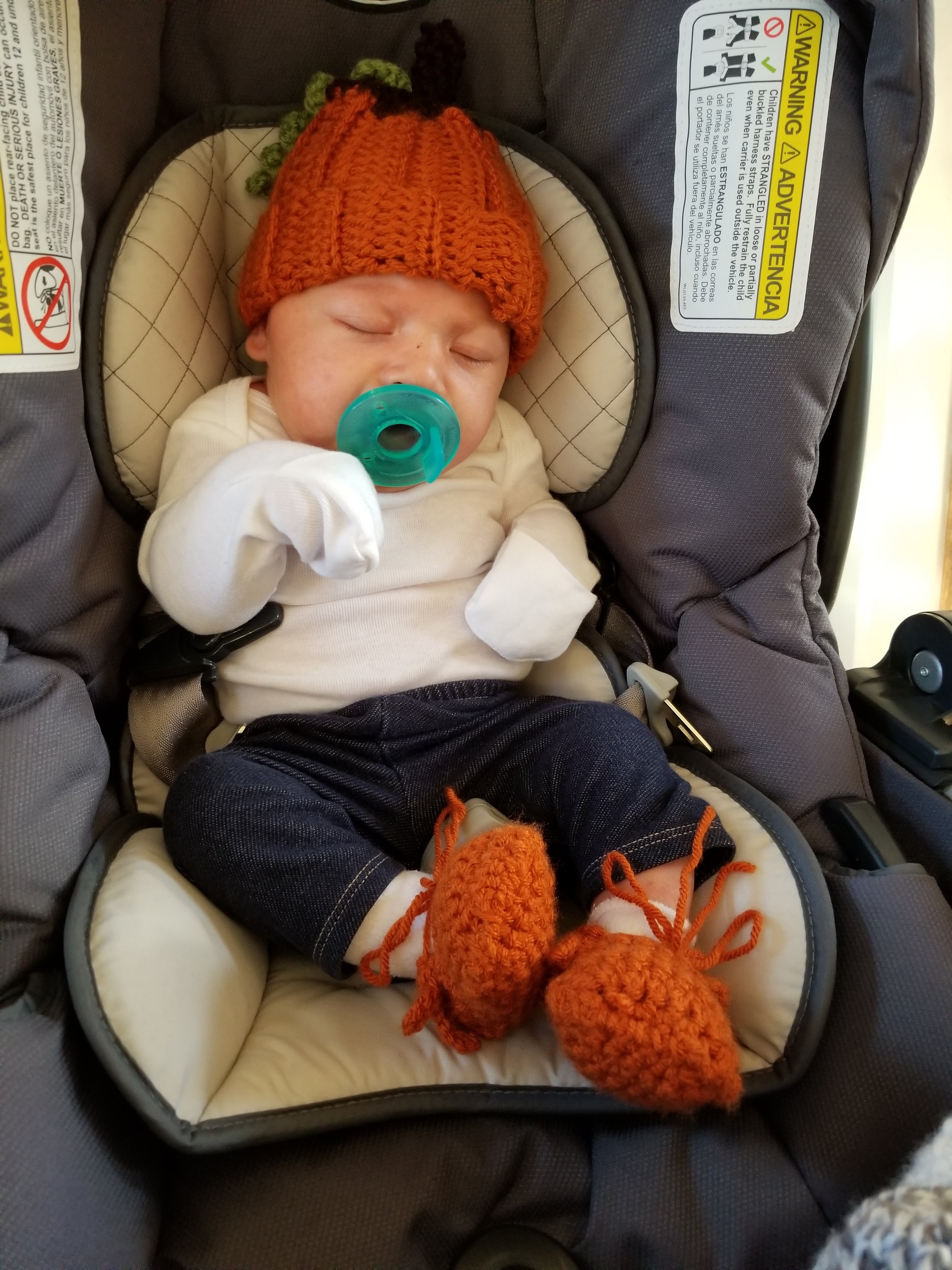  Made the hat and moccasins for our little pumpkin! 