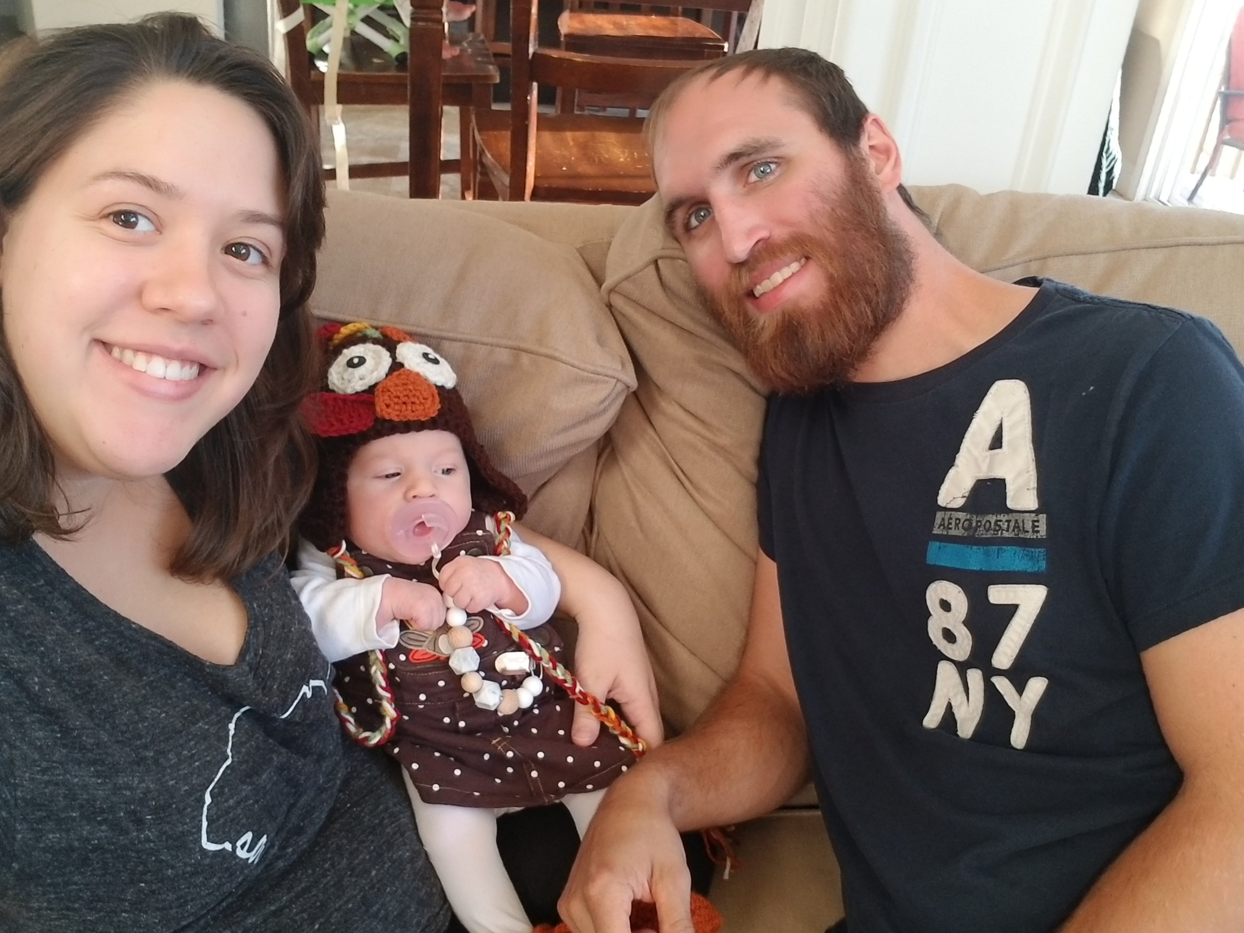  Cute little turkey hat for Olivia's first Thanksgiving! 